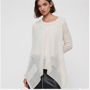 AllSaints Mara Vneck Jumper in ivory size xs